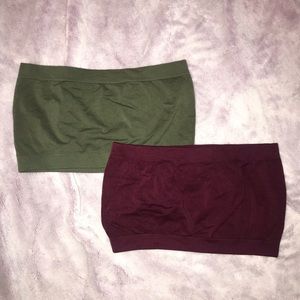 MAROON and OLIVE GREEN tube top